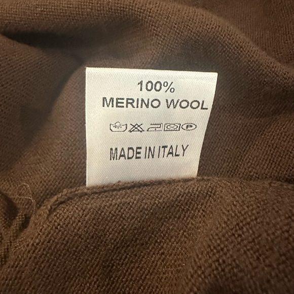Sergei 3 Merino Wool Italy Long Sleeved Sweater Milk Chocolate Brown SZ XL NWT - Picture 6 of 8